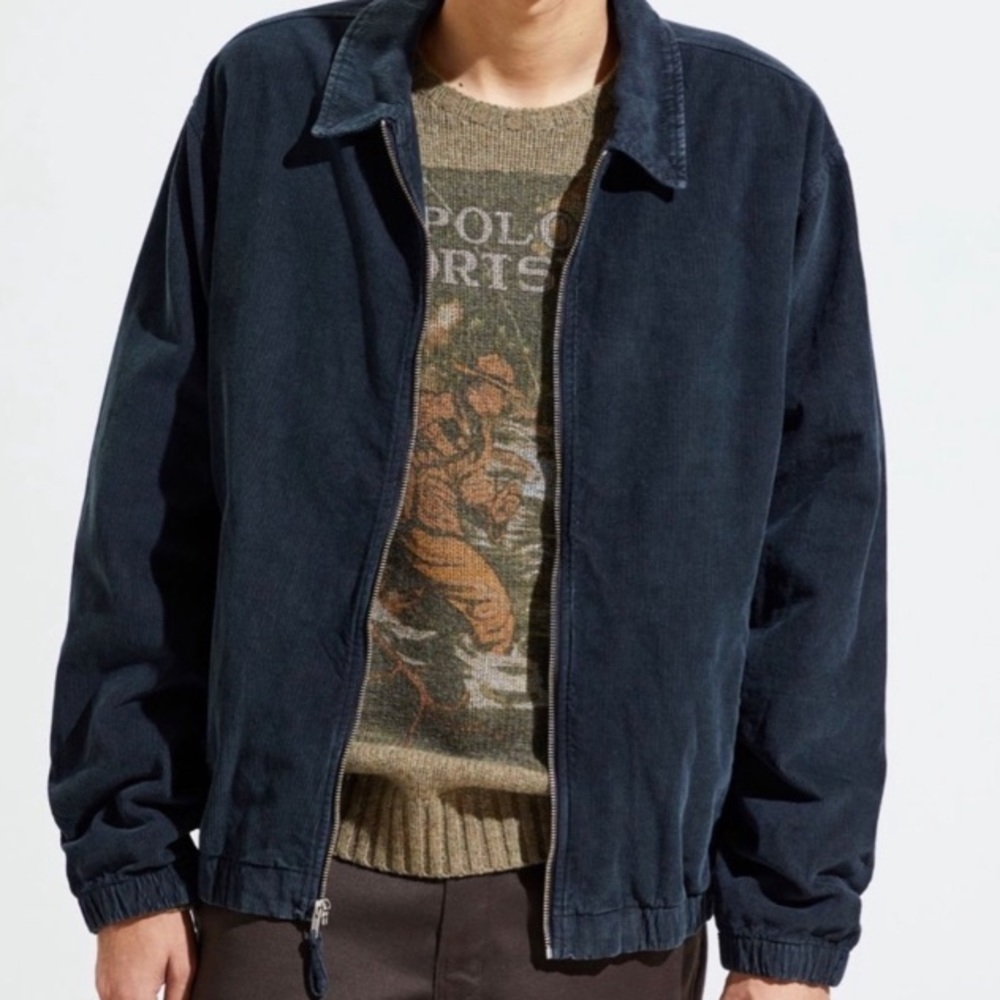Urban Outfitters navy corduroy Harrington  jacket